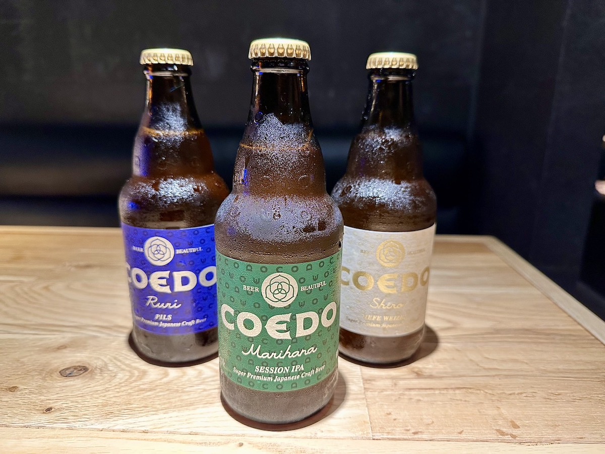 COEDOビール左から瑠璃、毬花、白　各500円
