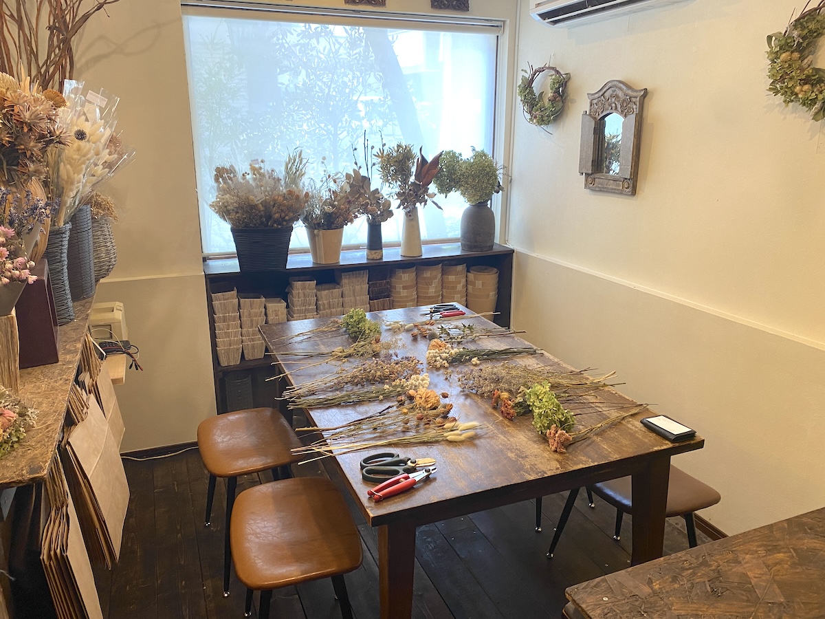 体験場所は店内奥の専用スペース