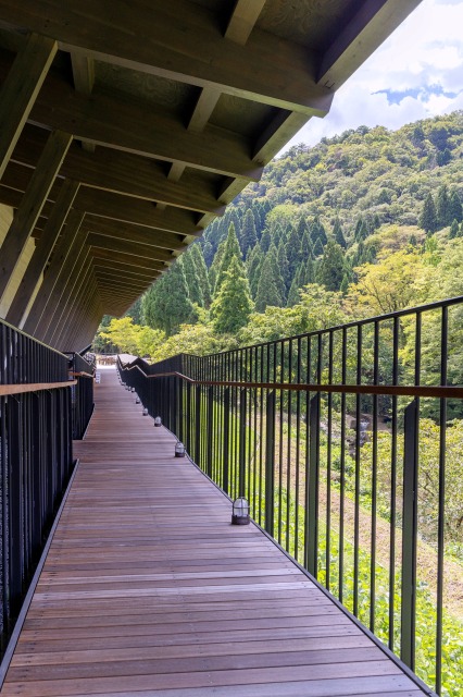 建物の裏側にあるリバーテラスも人気のお散歩スポット