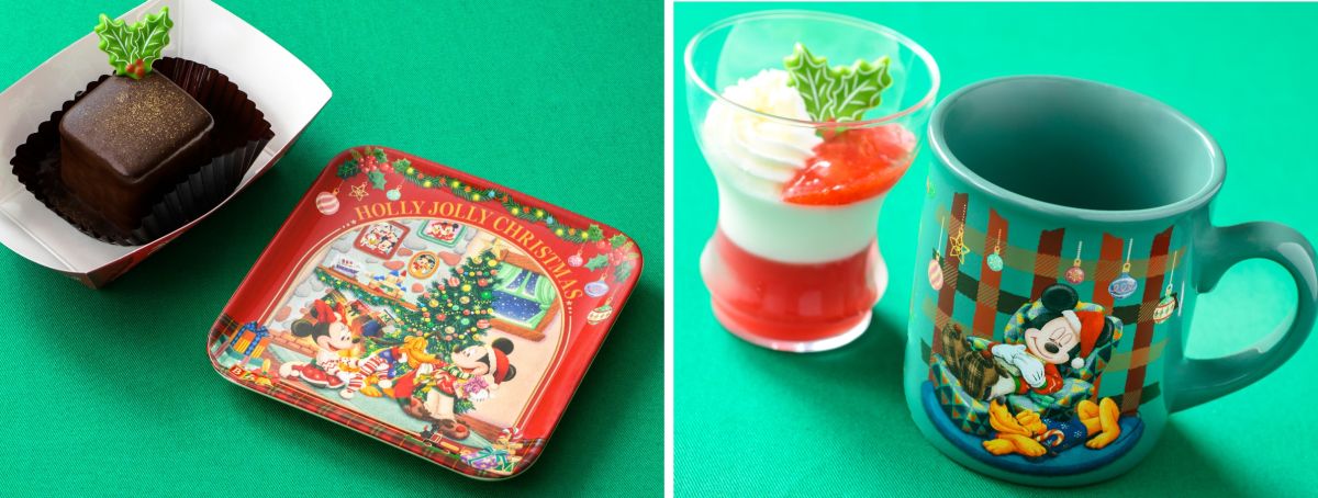 ミッキーデザインのスーベニアプレートとスーベニアカップ