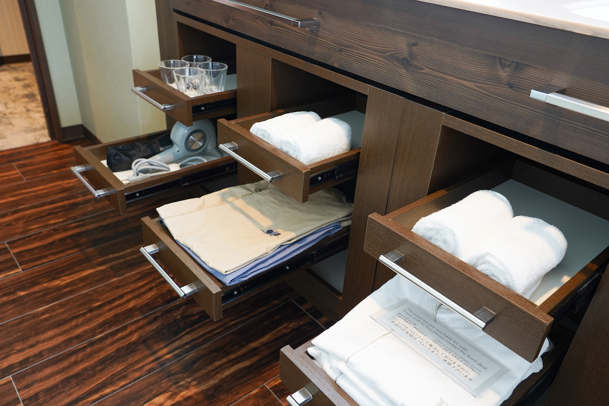 収納力抜群の洗面所の棚