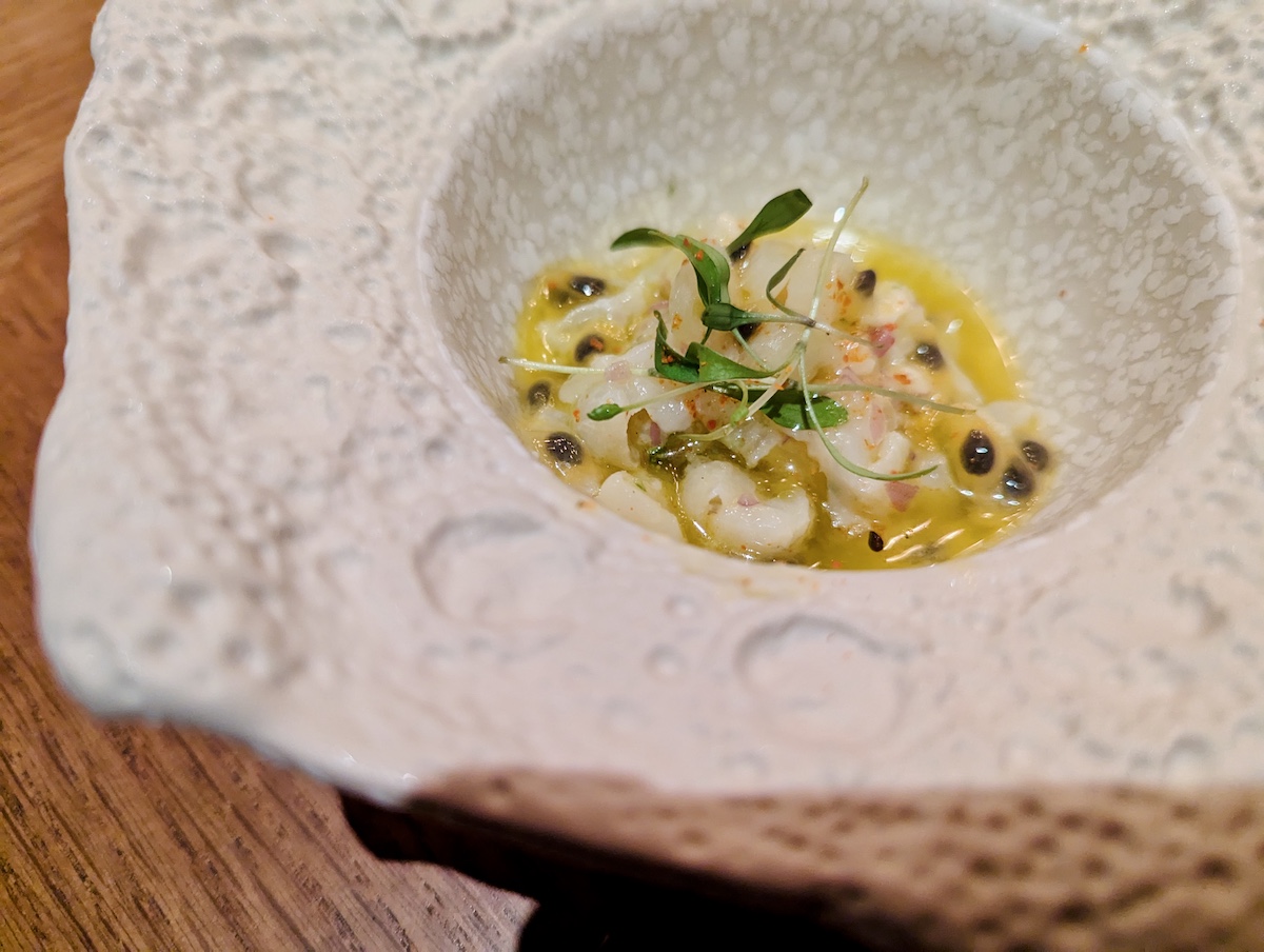 「ホタテと島魚のセビーチェ」単品は 1480円