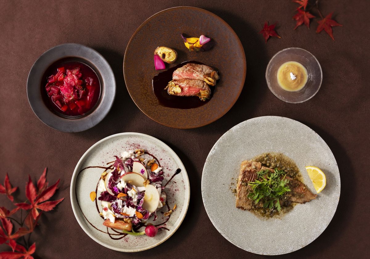 「Thrush Café」の「RED GARDEN DINNERコース」8,800円(税込・サービス料別) 提供時間:2部制(18〜20時/19~21時 ※L.O.20時)