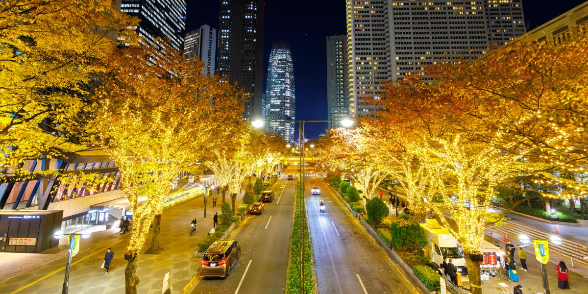 約20万球のイルミネーションが、新宿の夜に輝く｢西新宿イルミネーションマーケット」が2025年1月13日まで開催中