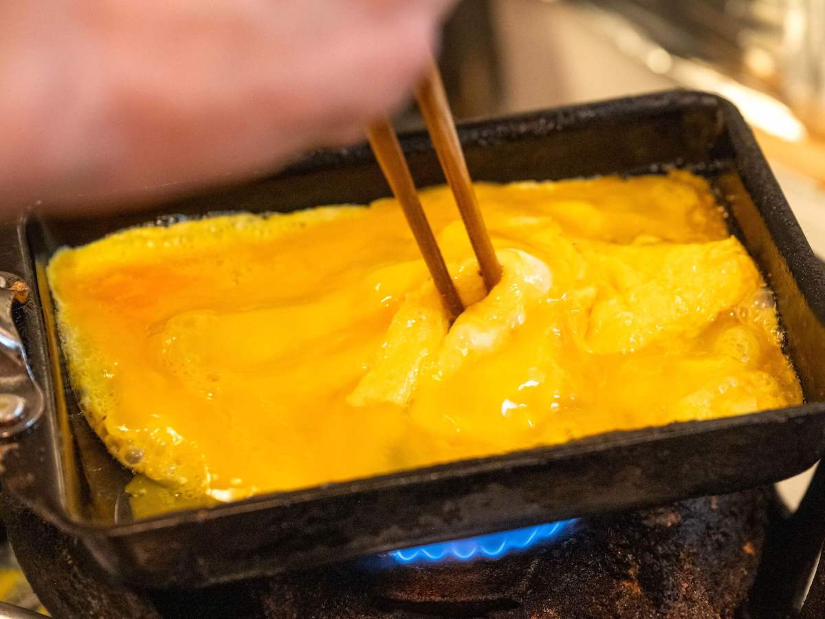 卵液を注ぎ込んだ後は……