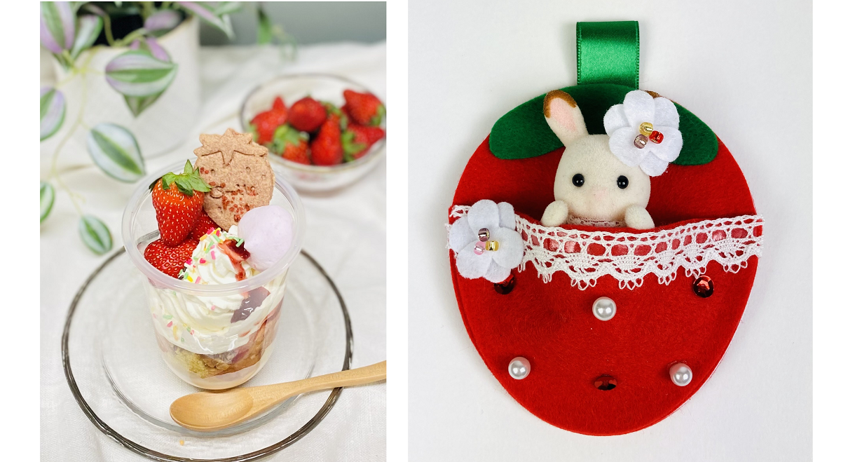 （写真左から）オリジナルパフェづくり、シルバニアファミリー ワークショップイメージ