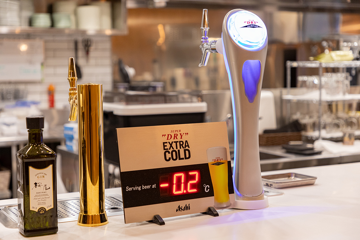 サウナ後はビール！　温度管理がされていて格別のおいしさ