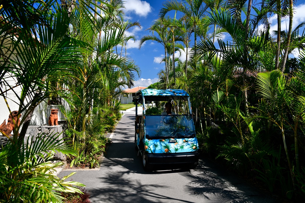 フサキの敷地内を走行するカート