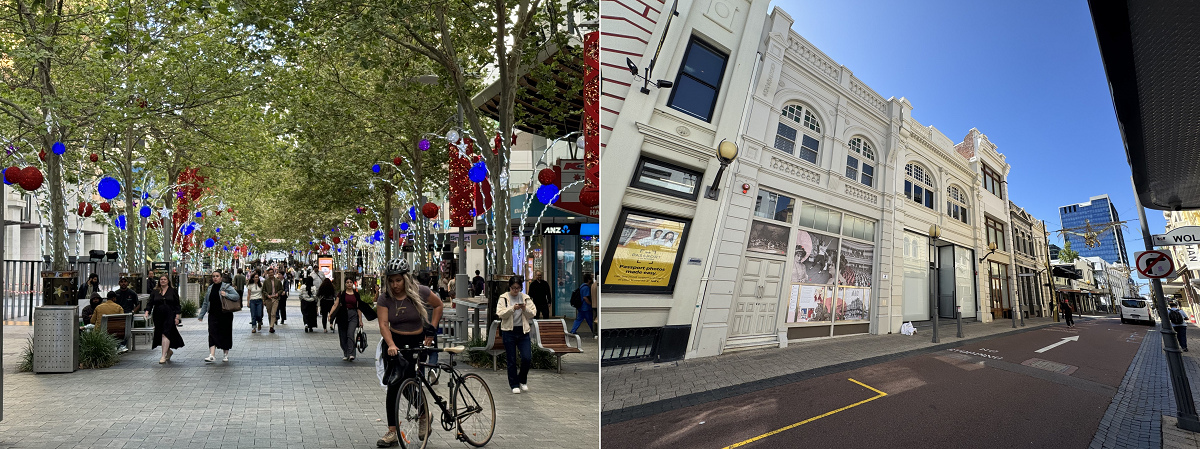 左：賑やかなマレーストリート　右：マレーストリートからヘイストリートに抜ける小路