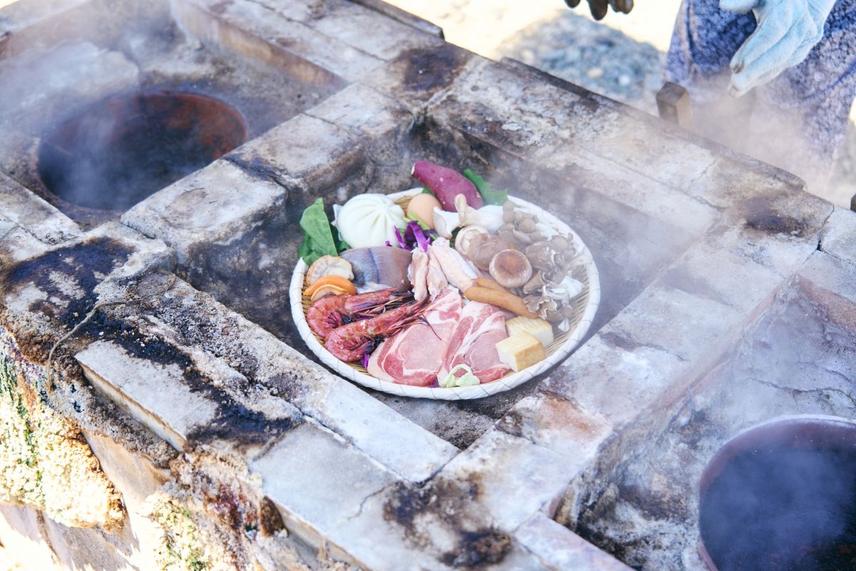 ランチの地獄蒸し