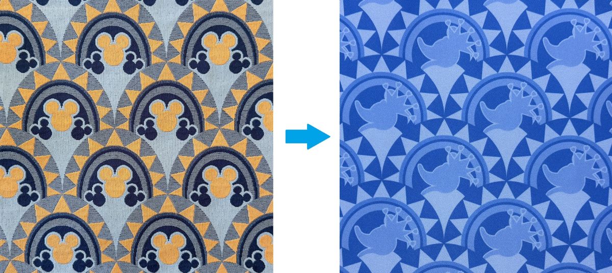 通常のベッドスローのデザイン（左）から