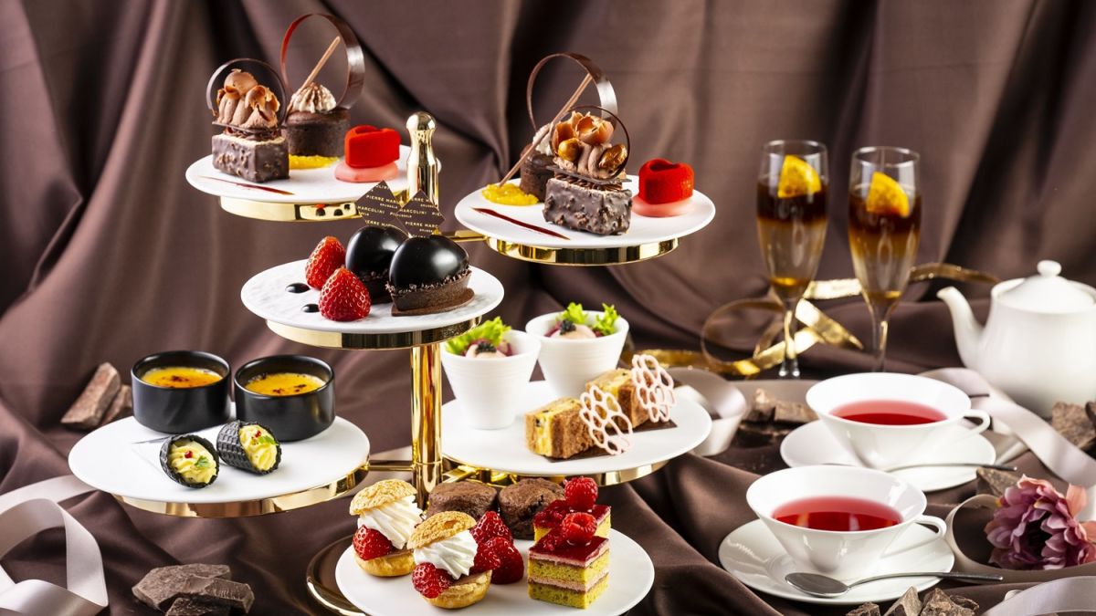 【ザ・プリンス パークタワー東京】「ピエール マルコリーニ」のクーベルチュールを使用した「チョコレート＆ストロベリーアフタヌーンティー」