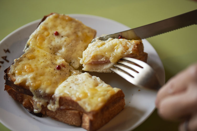 クロックムッシュ、コーヒー、ヨーグルトのCセット1100円