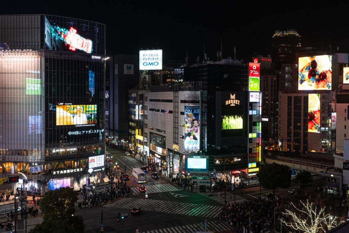 橋本さんがおすすめするラウンジから見下ろす渋谷の街の夜景