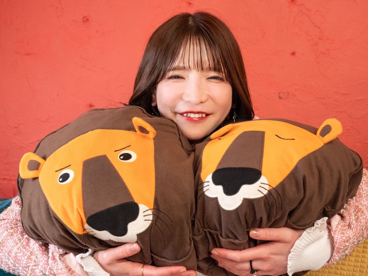 ソファー席に置かれたライオンのクッションは記念撮影にもってこい♪