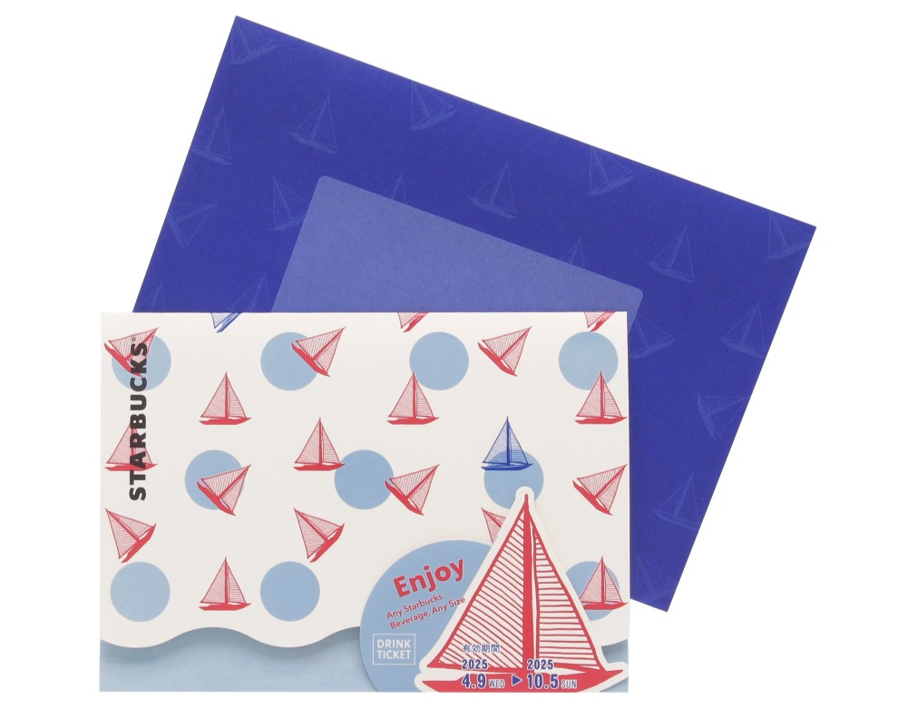 「ビバレッジカードマリンドット」750円 【ドリンク引き換え有効期間】2025年4月9日（水）〜2025年10月5日（日） 【ドリンク交換チケット】 700円（店内利用）、687円（持ち帰り）までのドリンクと交換可能