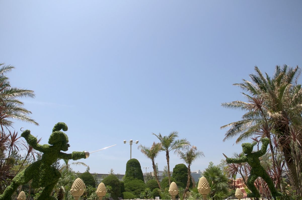 フック船長とピーターパンのトピアリー