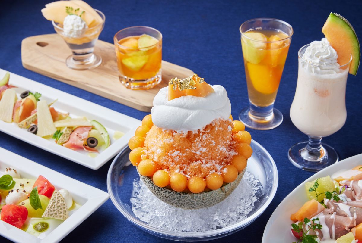 メロンメニューは1200円から。ホタルストリート6店舗で味わえます
