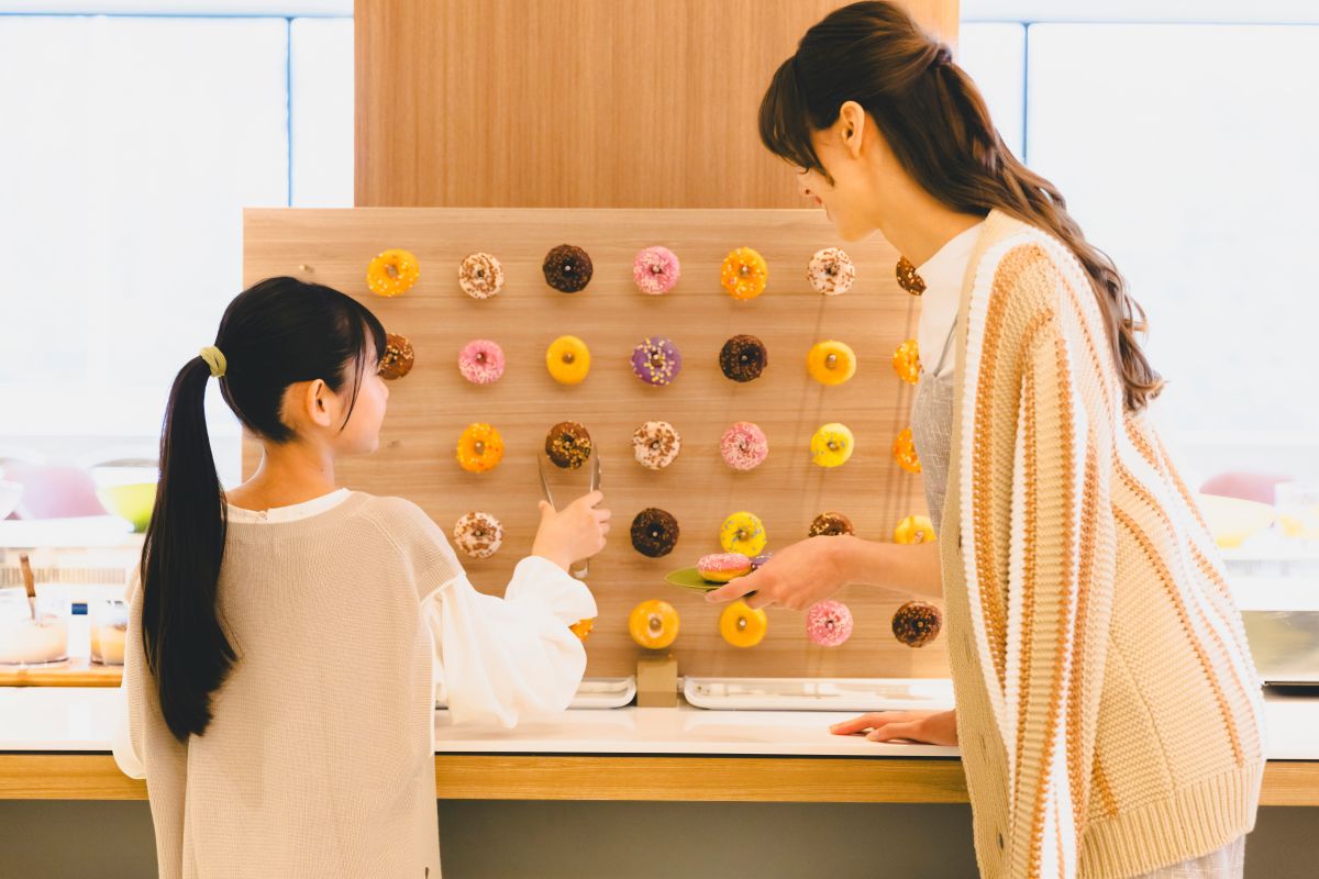 ドーナツボードは夕朝食ともに