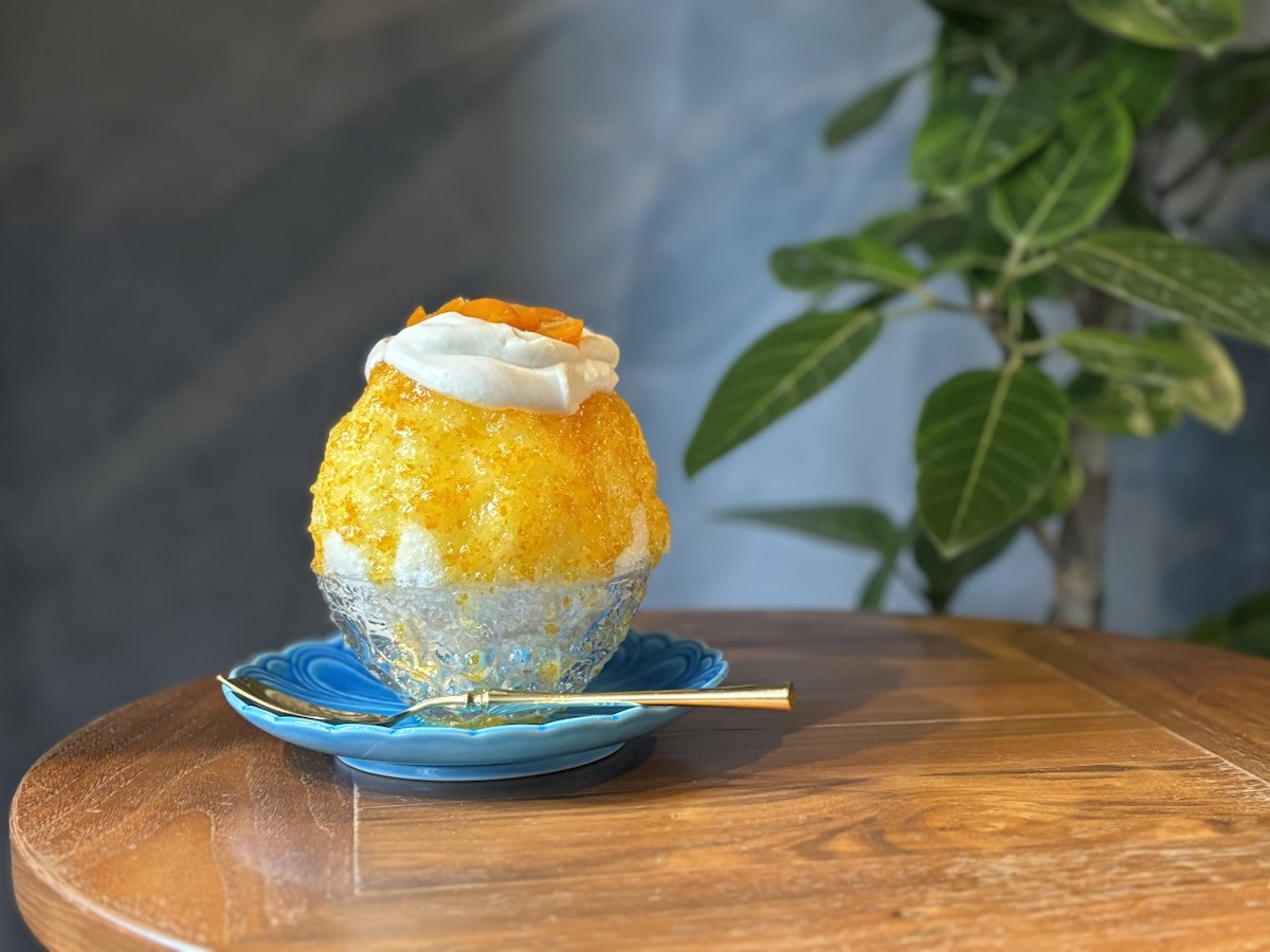 「山粧う金柑」1680円(2025年4月初旬から提供、なくなり次第終了)※2025年6月中旬からは杏を使ったかき氷「一花心のあんず」1680円)を提供予定