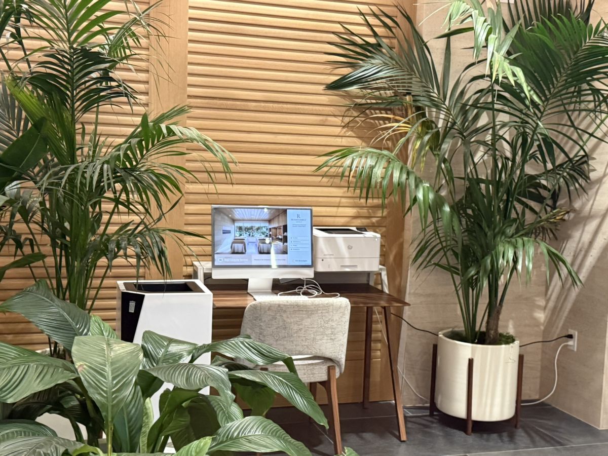 ロビーの奥には印刷ができるビジネスセンター