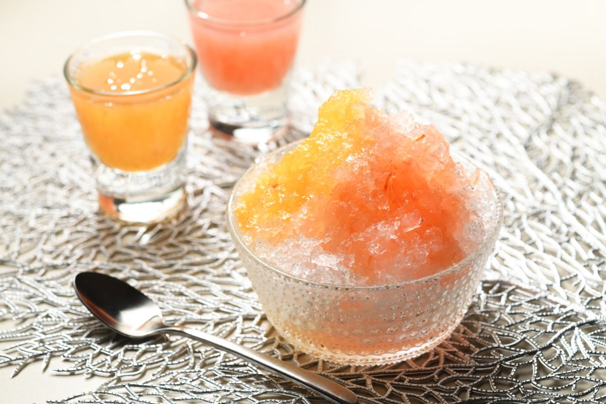 夏季限定の福島桃かき氷