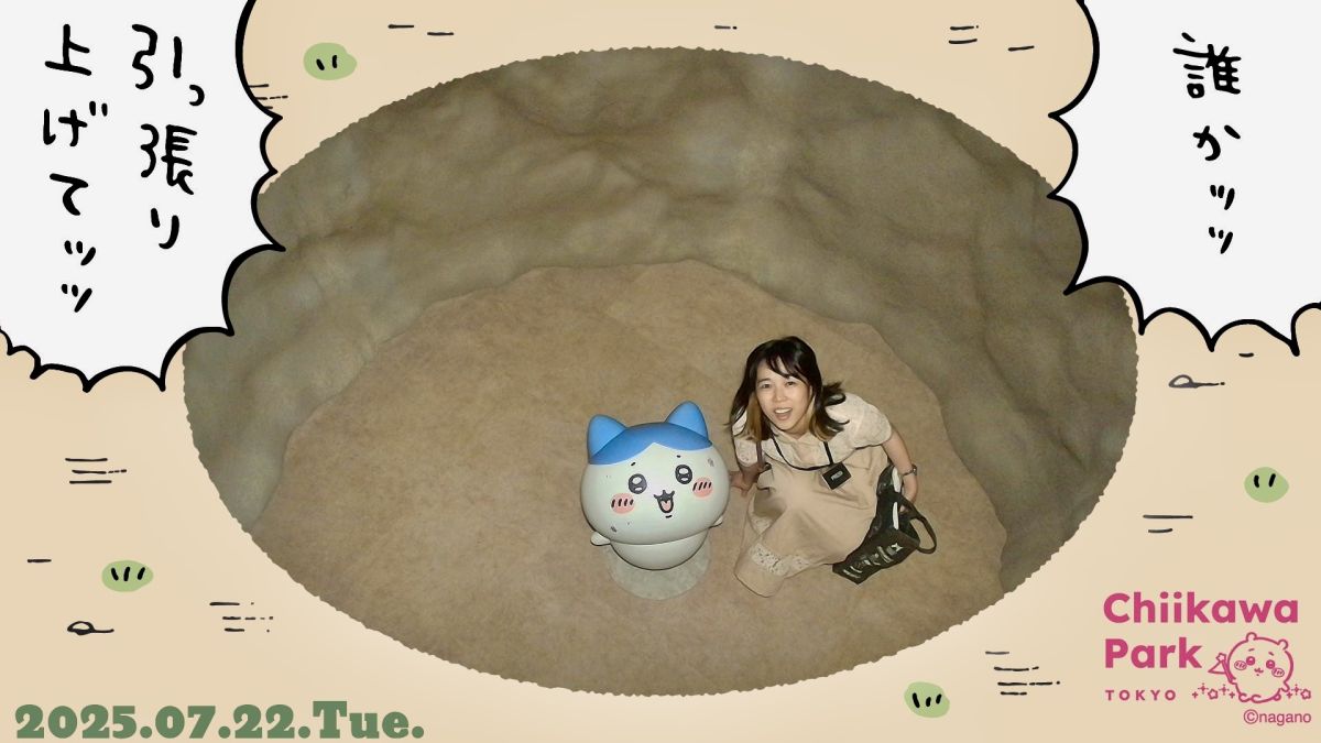 穴に落ちたハチワレ