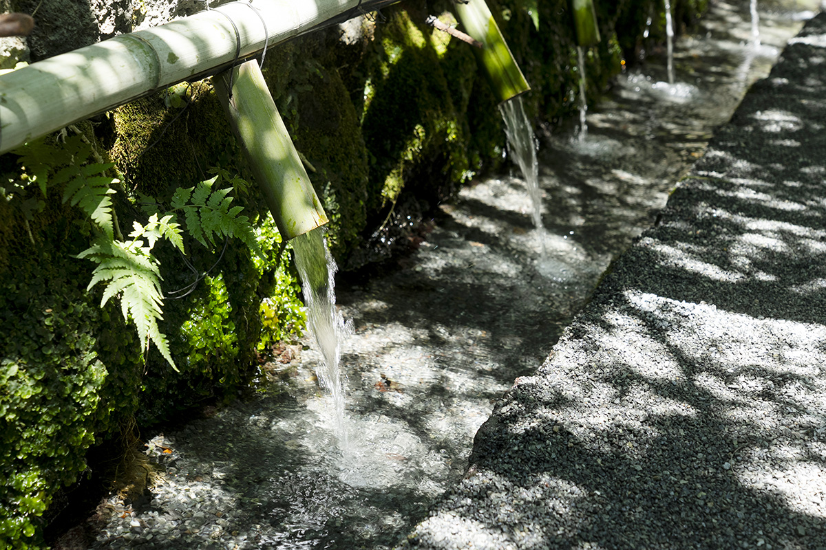 湧玉池にある水汲み場