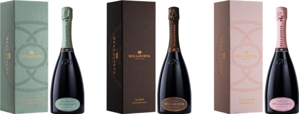 左から「ベラヴィスタ アルマ・ノン・ドザート・アッサンブラージュ 1」、「ベラヴィスタ アルマ・アッサンブラージュ 1」、「ベラヴィスタ アルマ・ロゼ・アッサンブラージュ 1」