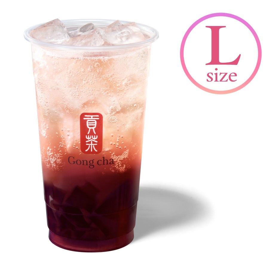 「あふれる巨峰 スパークリングティー（ICED/L）」 740 円