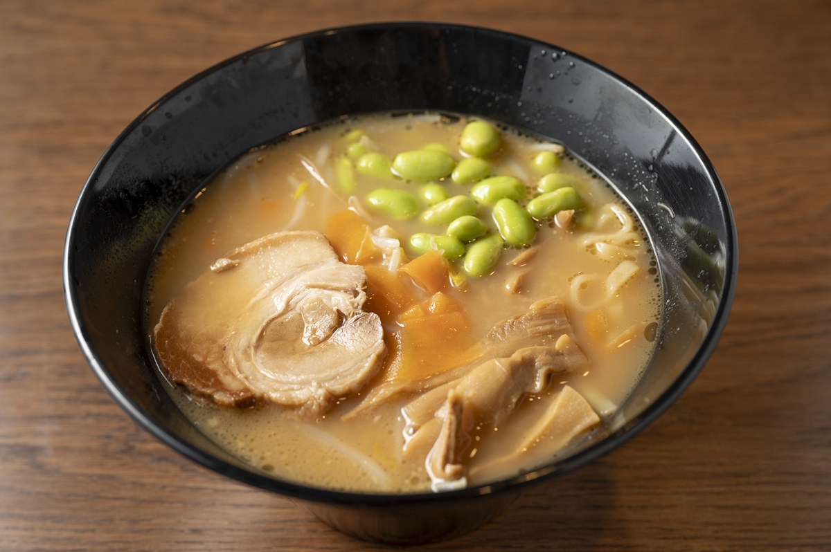 「道の駅 にしじま和紙の里かみすきパーク」あけぼの大豆極上味噌を使ったにしじま味噌ラーメン900円　　