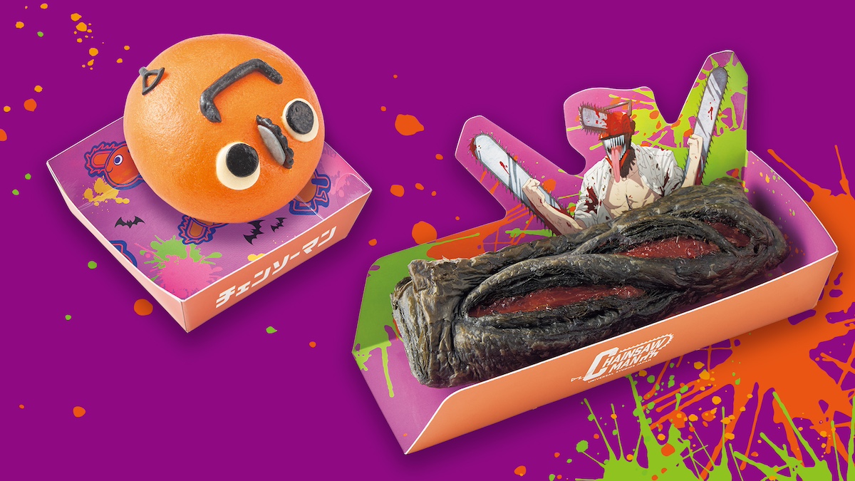 「ポチタまん〜キノコ＆ベーコン〜」800円（左）、「チェンソーマンのチョリソーパイ」900円／チェンソーマンカートフード イメージ