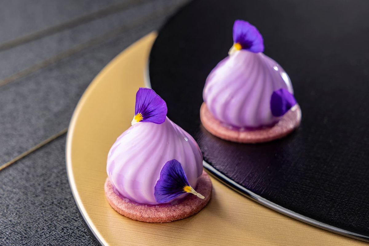 木頭柚子とりんごのレアチーズケーキ