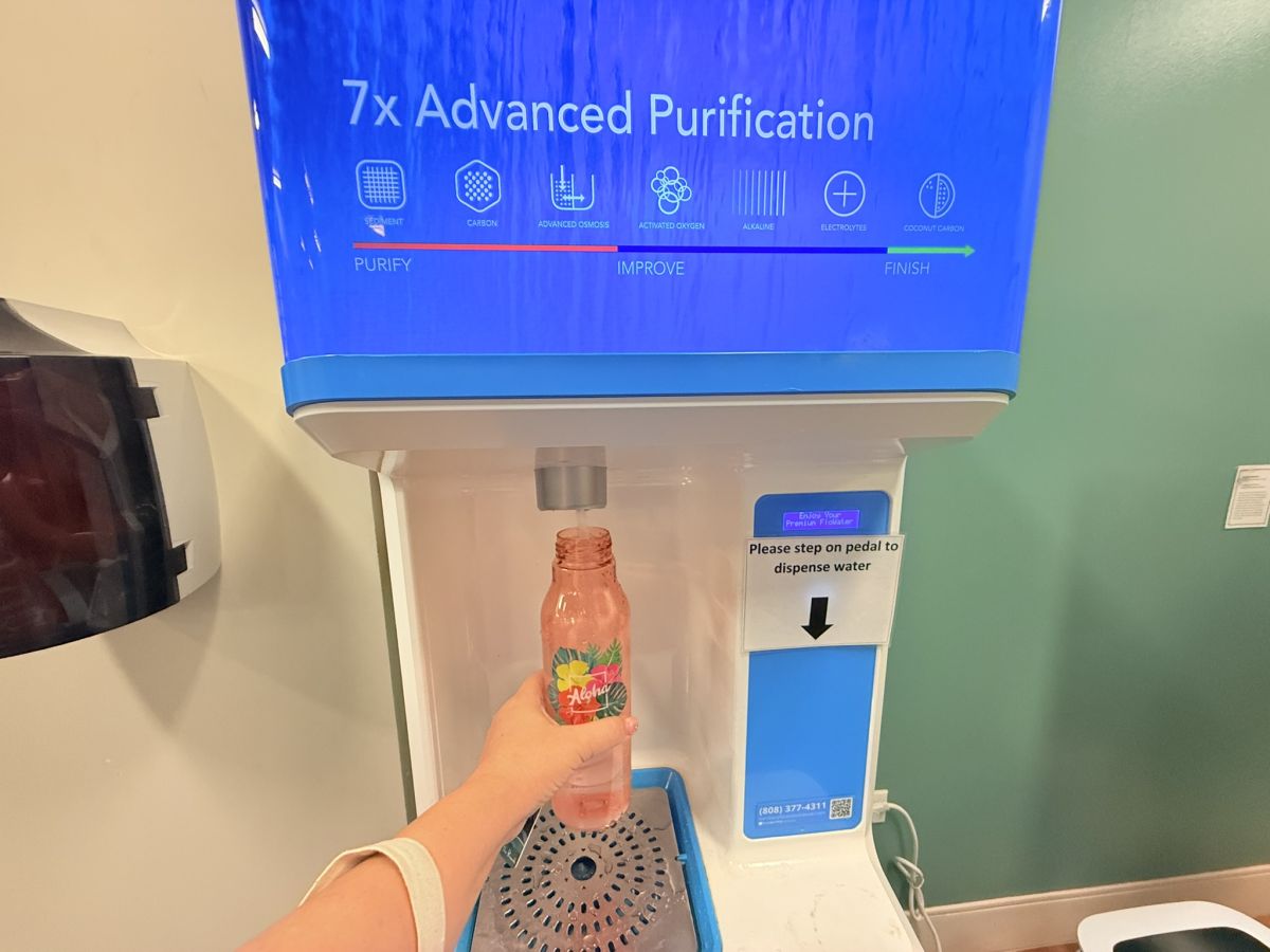 ロビーやフィットネスセンターに設置されているウォーターステーション