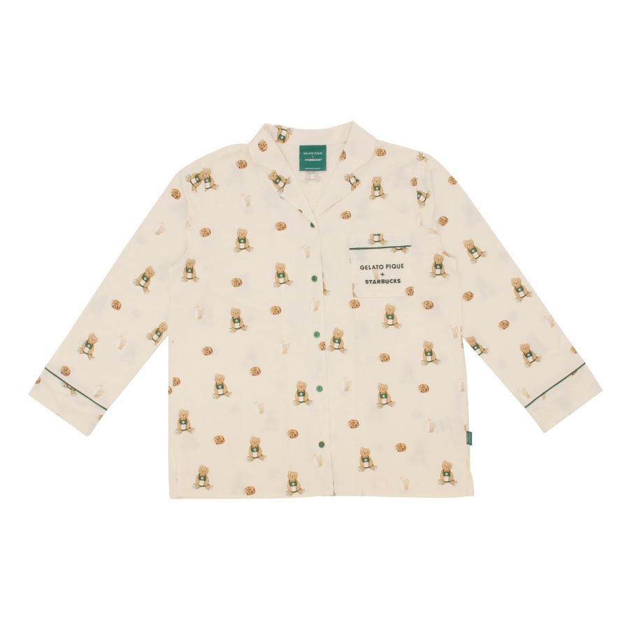 「gelato pique ベア柄カットソーシャツ アイボリー」　9900円