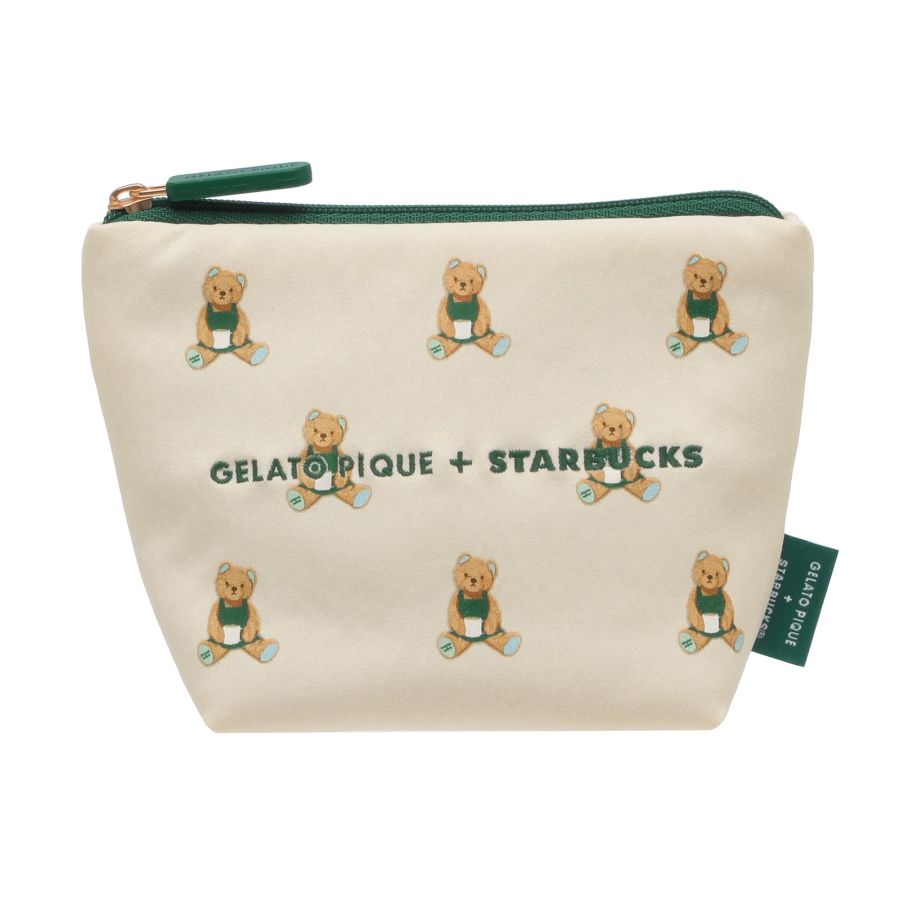 「gelato pique ベア柄ポーチ アイボリー」　4800円　