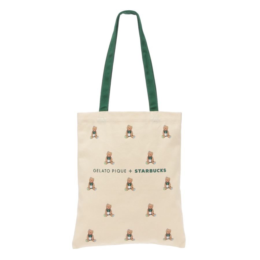 「gelato pique ベア柄トートバッグ アイボリー」　4500円