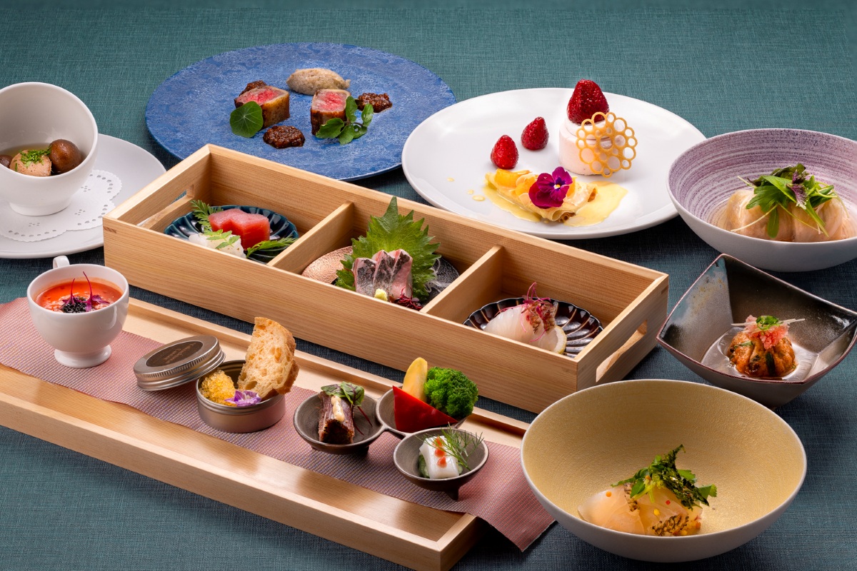 屋久島の新鮮な食材をふんだんに使ったディナーメニューの一例