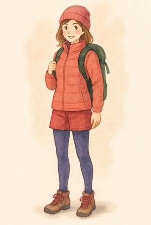 登山・女性イラスト