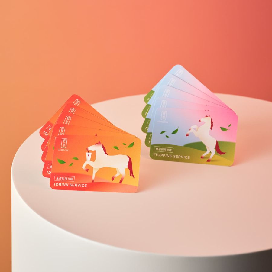 026 お正月デザイン ドリンクフリーチケット（5 枚） トッピングフリーチケット（5 枚）