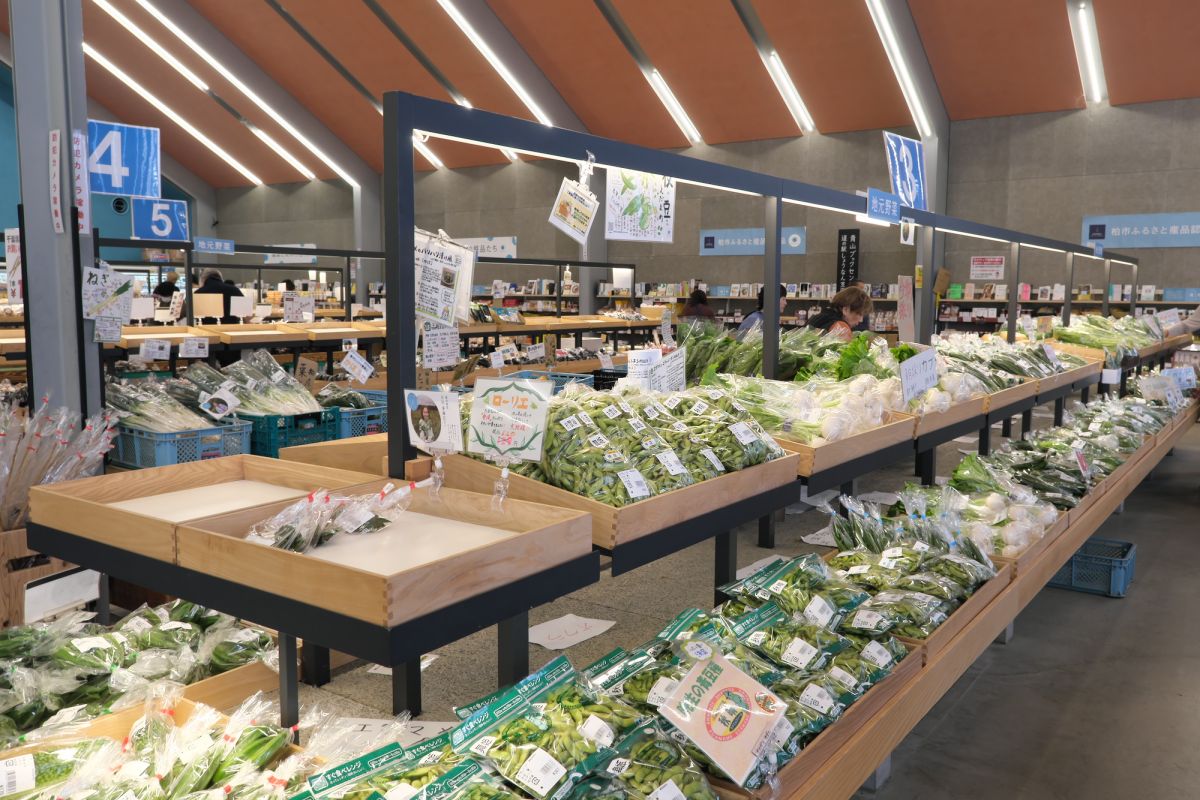 近郊でとれた旬の野菜が並ぶ