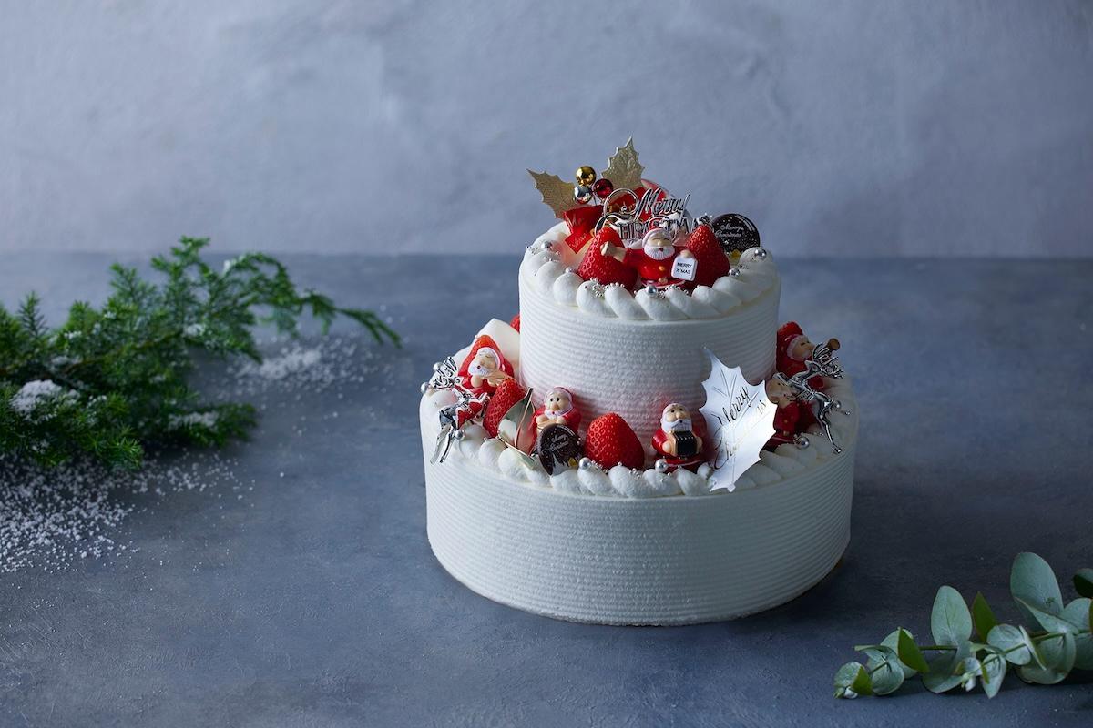 「2段サンタショートケーキ」直径21cm＋12㎝&times;高さ18cm（飾りを含む）2万8000円 ※限定20台