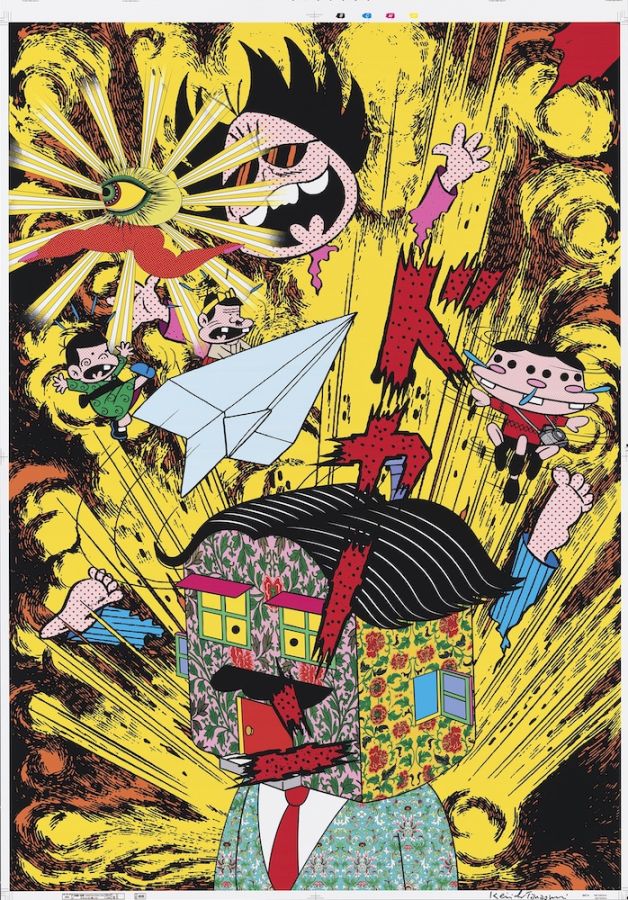 田名網敬一「Tanaami!! Akatsuka!! / Revolver 4　ドカーン」2021　©Keiichi Tanaami Courtesy of NANZUKA ©Fujio Productions Ltd. / Shueisha Inc.