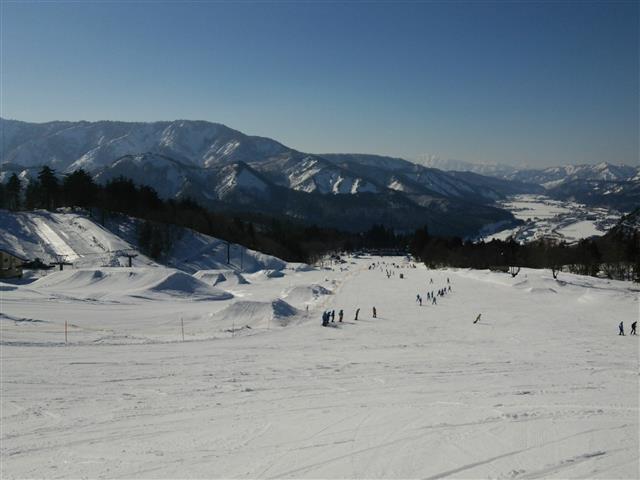 全長約1000mのファミリーゲレンデとフリーパークエリア