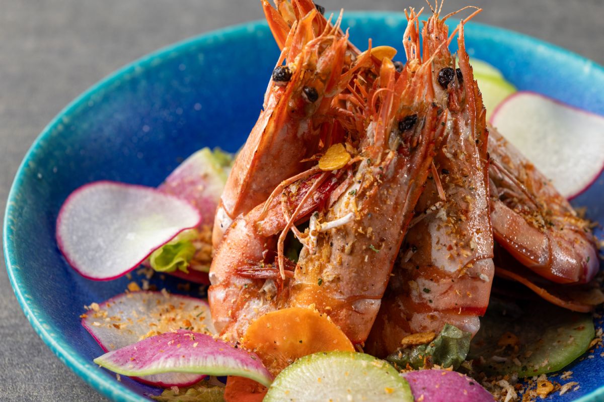 「海老のバジル焼き」