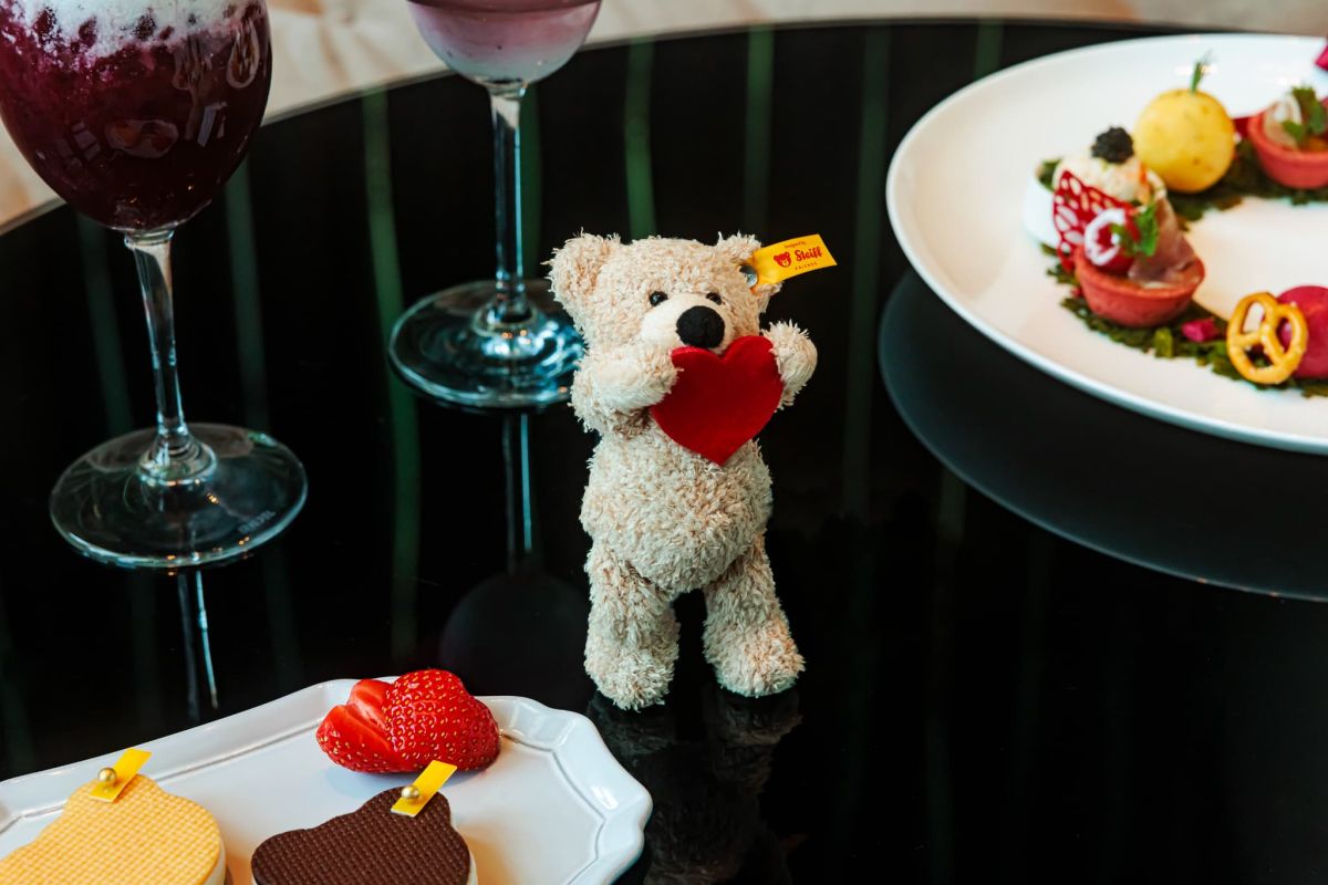 ソフトキーリング テディベア フィン（ハート）