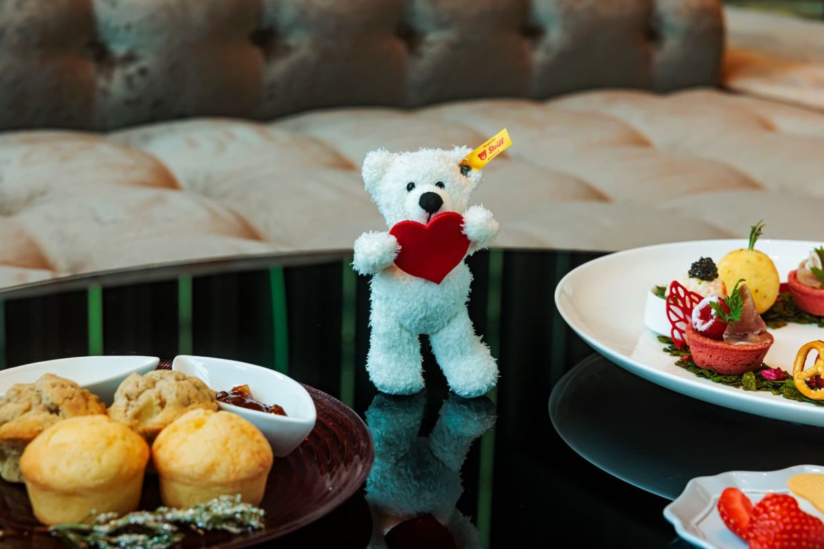 ソフトキーリング テディベア ロッテ（ハート）