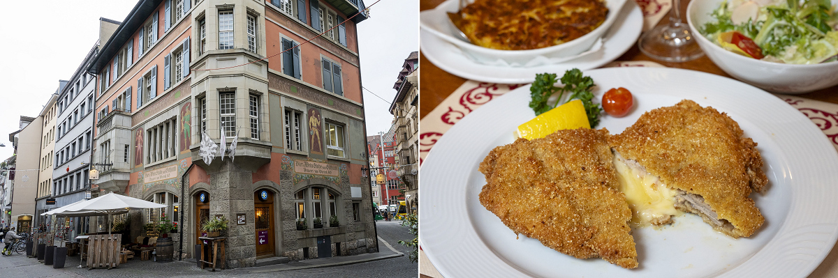 「ギフトュットリ」の「コルドン・ブルー（豚肉のクラシックスタイル）」35スイスフラン