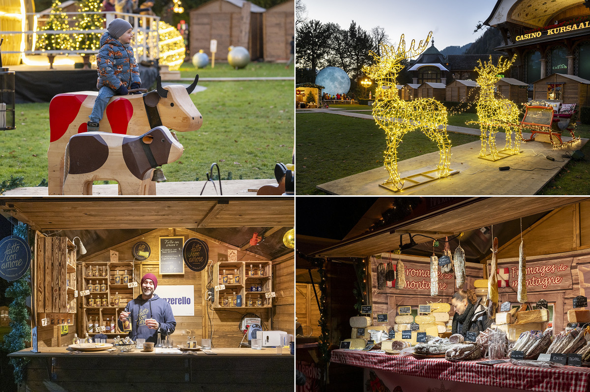 子どものあそび場があり、屋台では手作り品が並ぶ