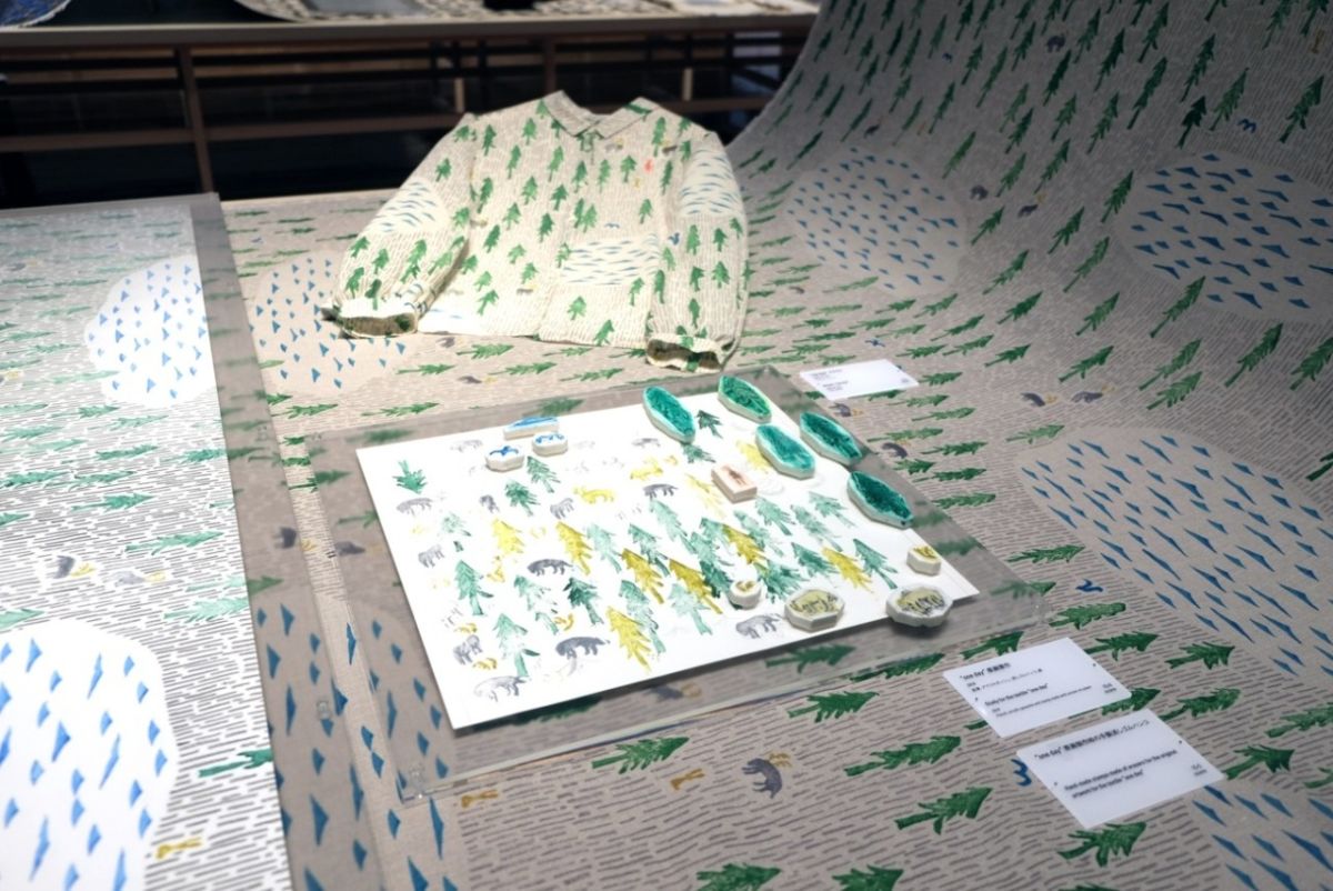 2018-19 A/W「one day」 テキスタイルや服と原画制作時に作った手製の消しゴムはんこ